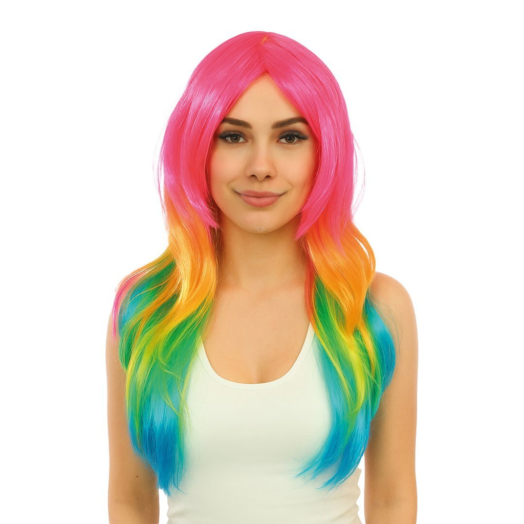 Long straight wig - multicoloured