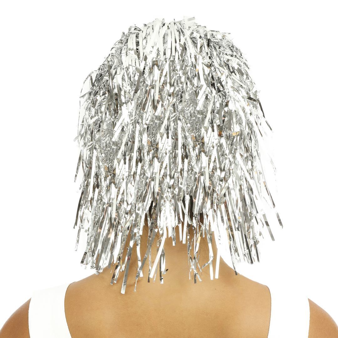 Metallische Disco-Perücke - Silber