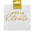 Servietten "vive la retraite" x24 gold-metallic