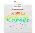 Serviettes de table Vive la retraite x24 métallisée Multicolore