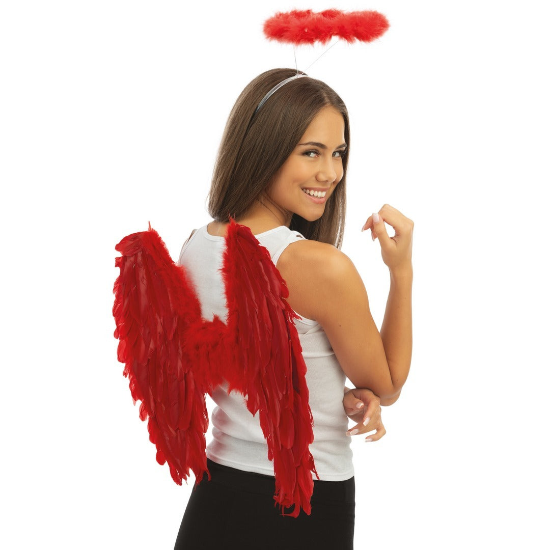 Engels-Stirnband mit Heiligenschein – Rot