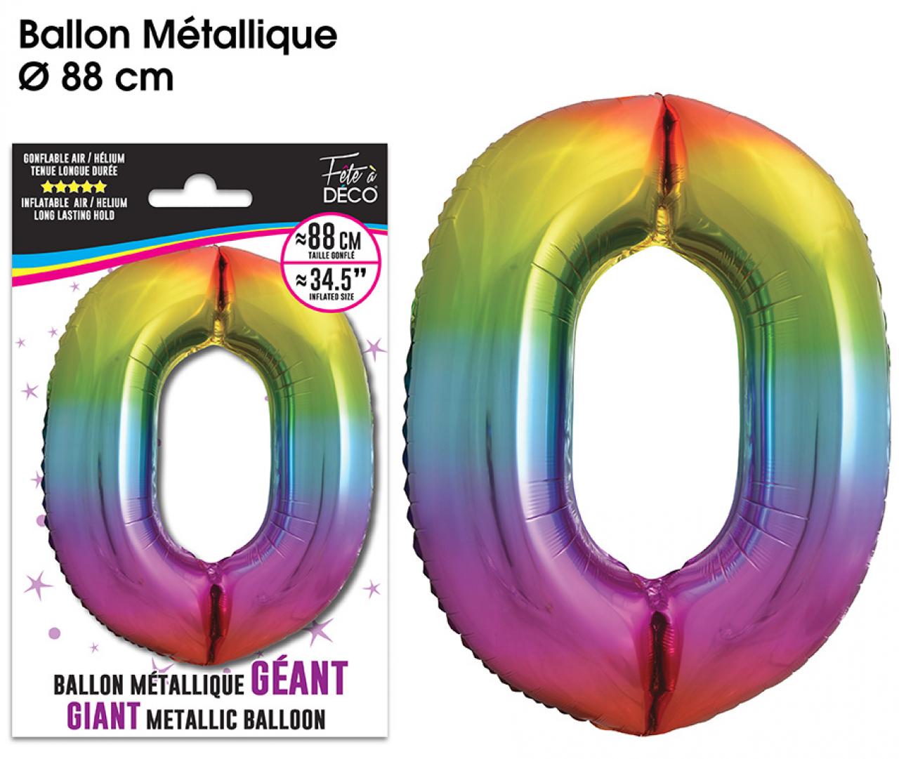 Riesenballon 88cm Metallisch Bunt 0