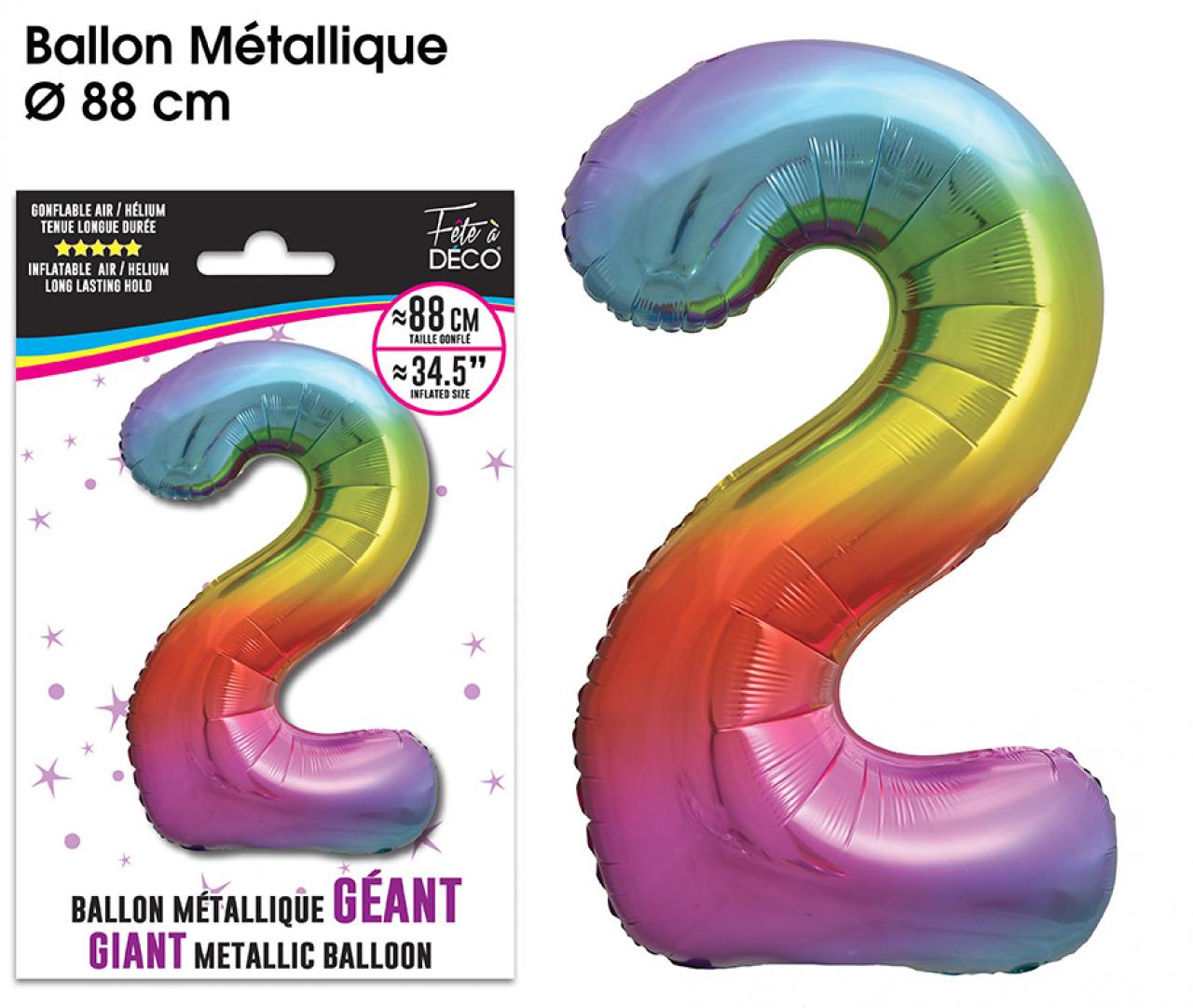 Ballon Géant 88cm Métallique Multicolore 2