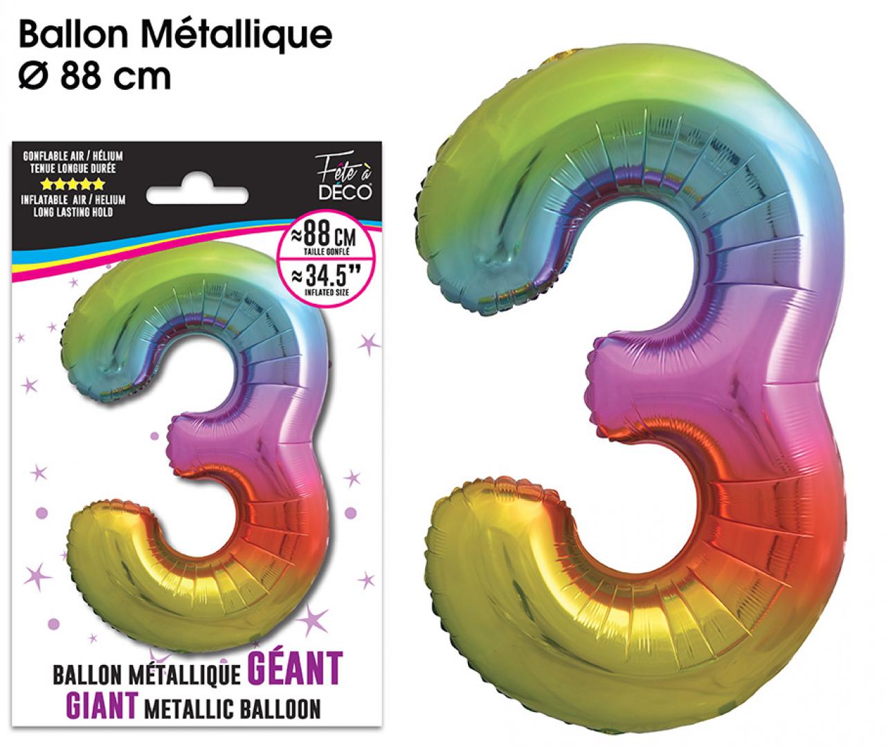 Riesenballon 88cm Metallisch Bunt 3