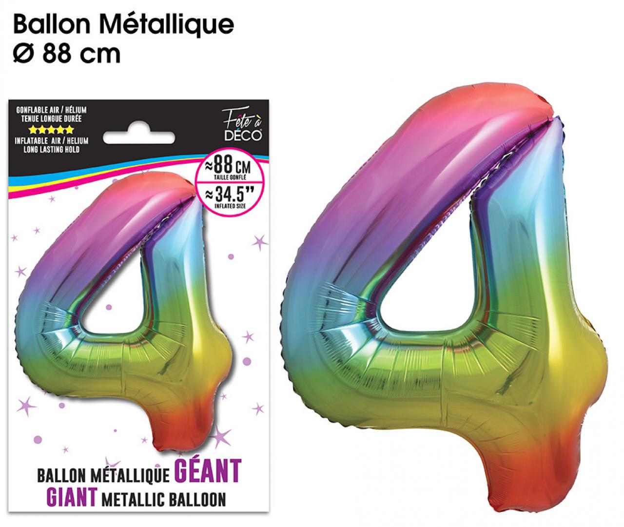 Ballon Géant 88cm Métallique Multicolore 4