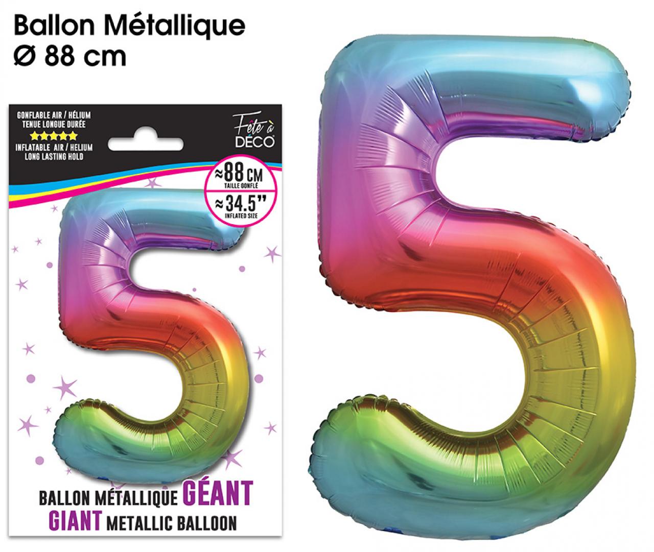Ballon Géant 88cm Métallique Multicolore 5