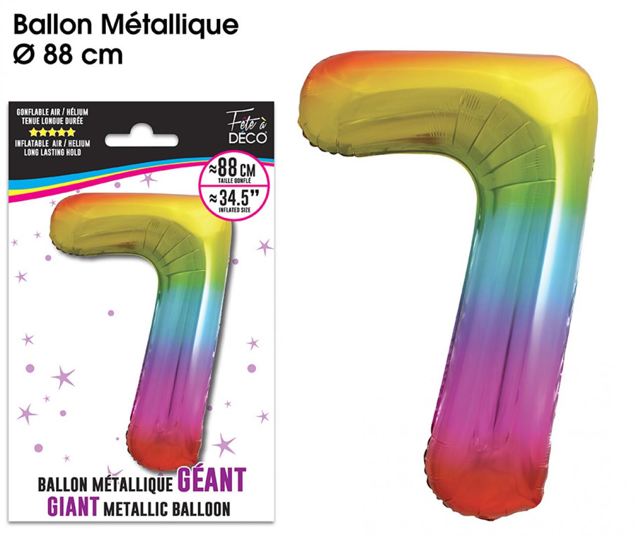 Ballon Géant 88cm Métallique Multicolore 7