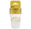 Gobelets x6 métalliques Or