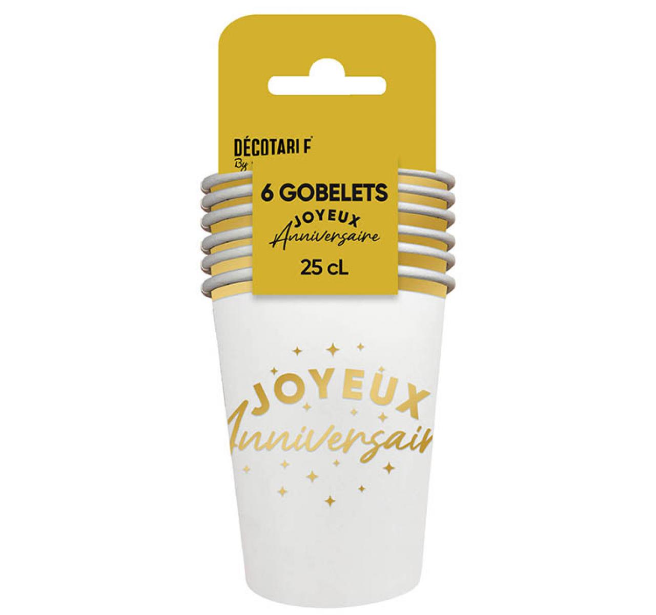 Metallbecher x6 Gold