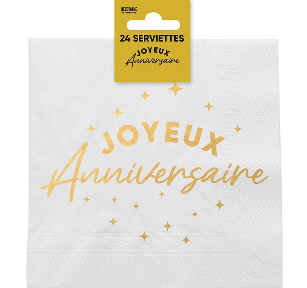 Servietten Geburtstag x24 metallic GOLD