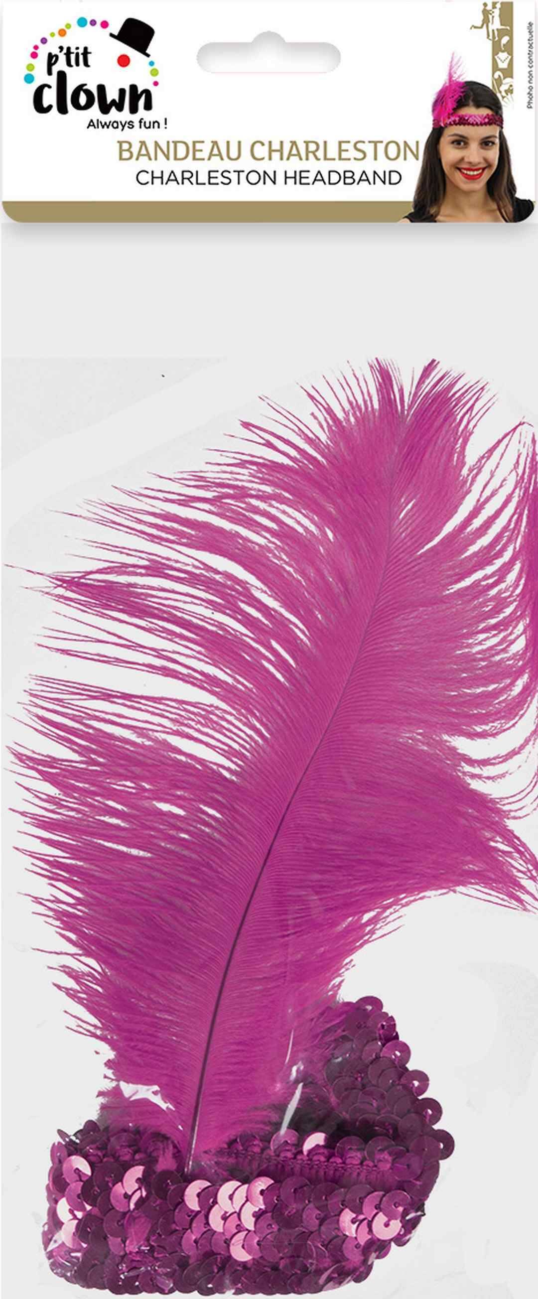 Charleston-Pailletten-Stirnband – Fuchsia