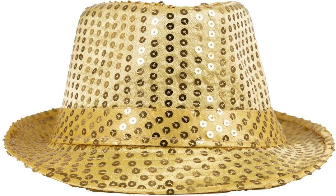 Pailletten-Borsalino – Erwachsene – Gold