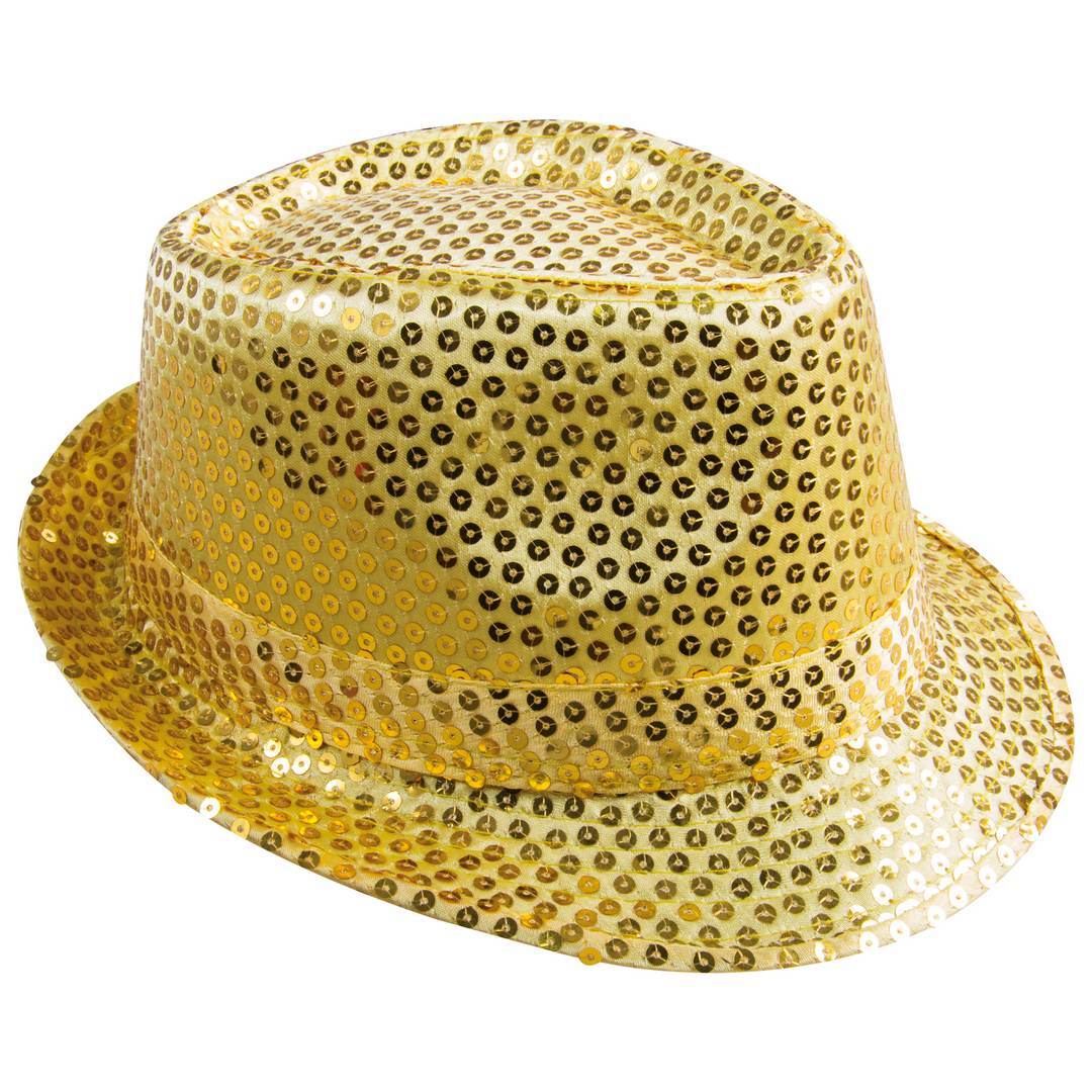 Pailletten-Borsalino – Erwachsene – Gold