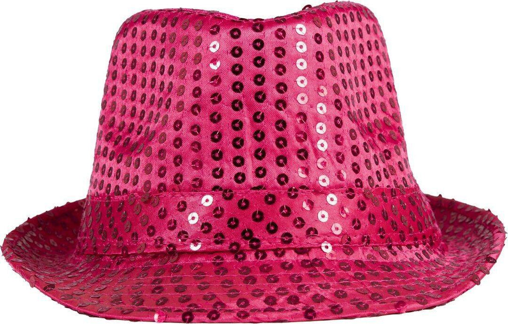 Pailletten-Borsalino-Hut - Erwachsene - Rosa