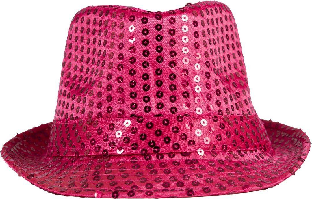 Pailletten-Borsalino-Hut - Erwachsene - Rosa