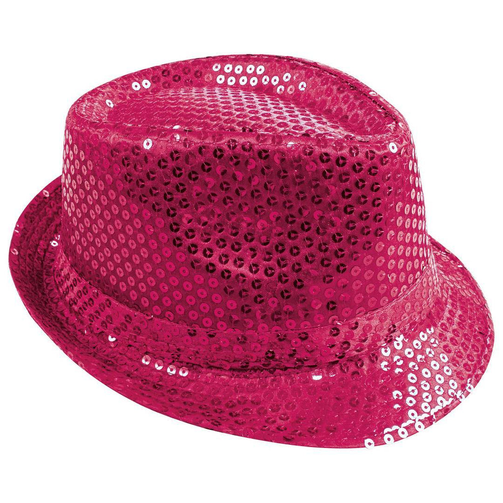 Pailletten-Borsalino-Hut - Erwachsene - Rosa