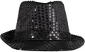 Chapeau borsalino à sequins - adulte - noir