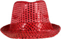 Chapeau borsalino à sequins - adulte - rouge