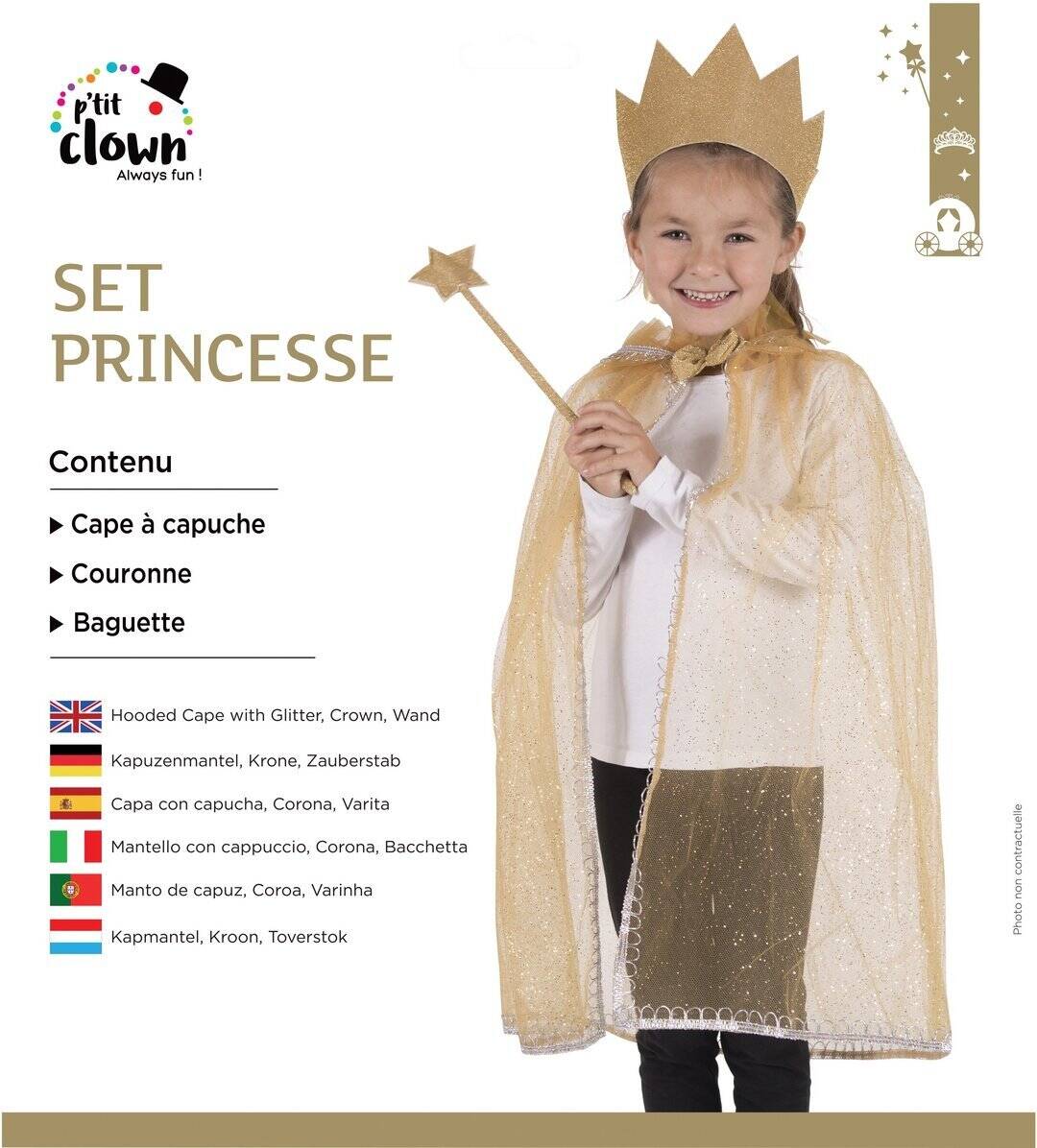 Prinzessinnen-Set – Kind – Gold – Einheitsgröße