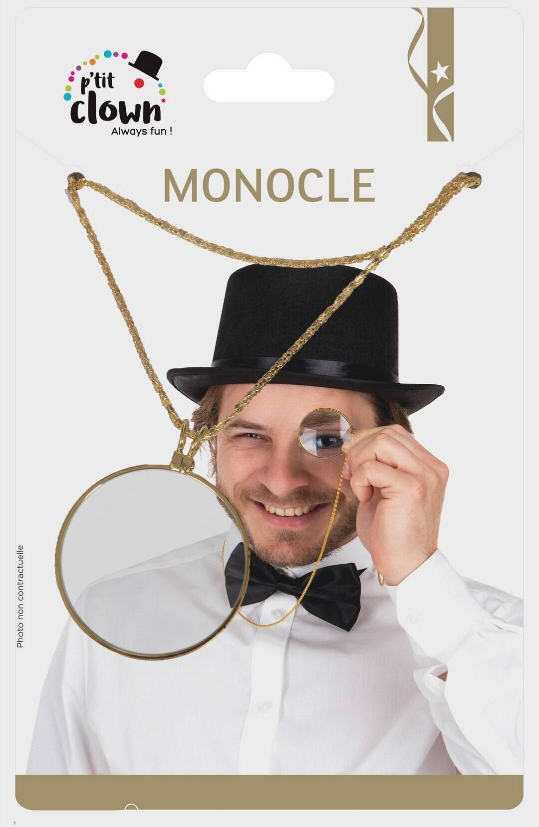Monokel mit Metallkette - Gold