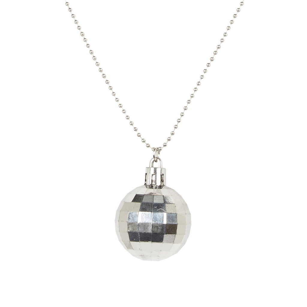 Collier boules à facettes disco - argent