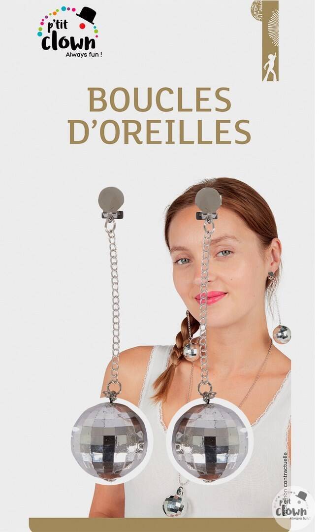 Ohrringe mit Disco-Facetten – Silber