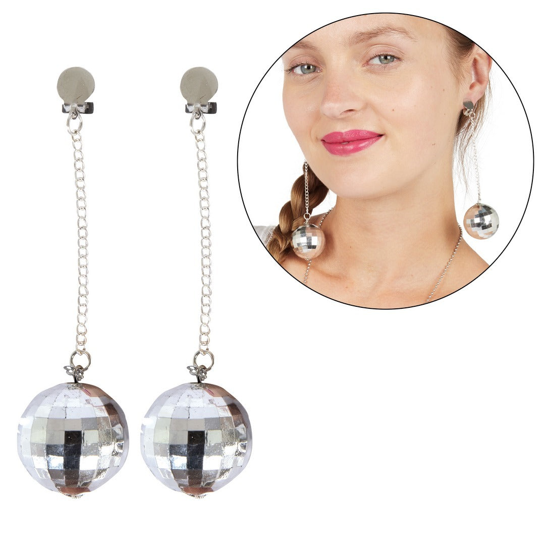 Ohrringe mit Disco-Facetten – Silber