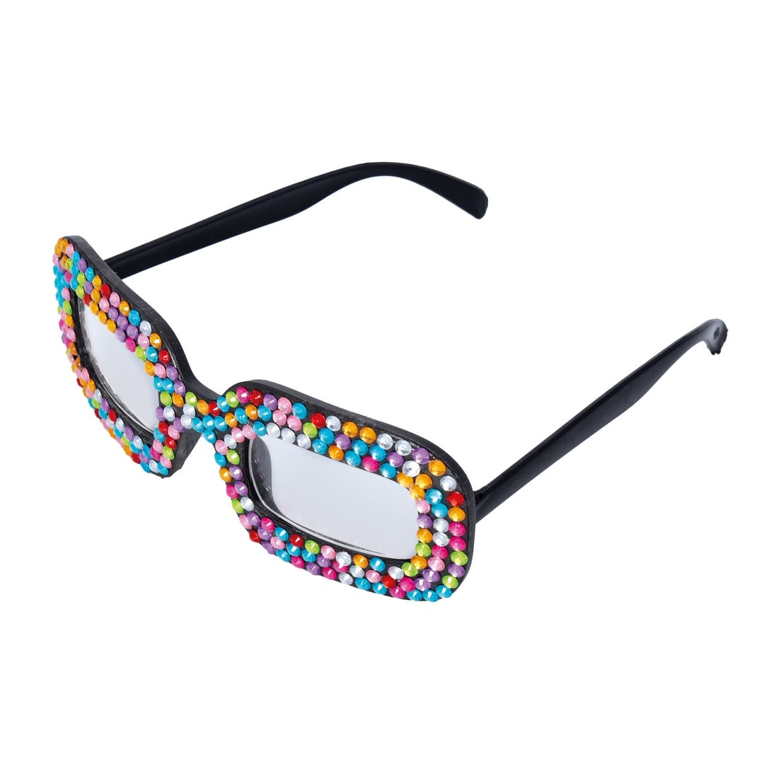 Lunettes fantaisie à strass - multicolore