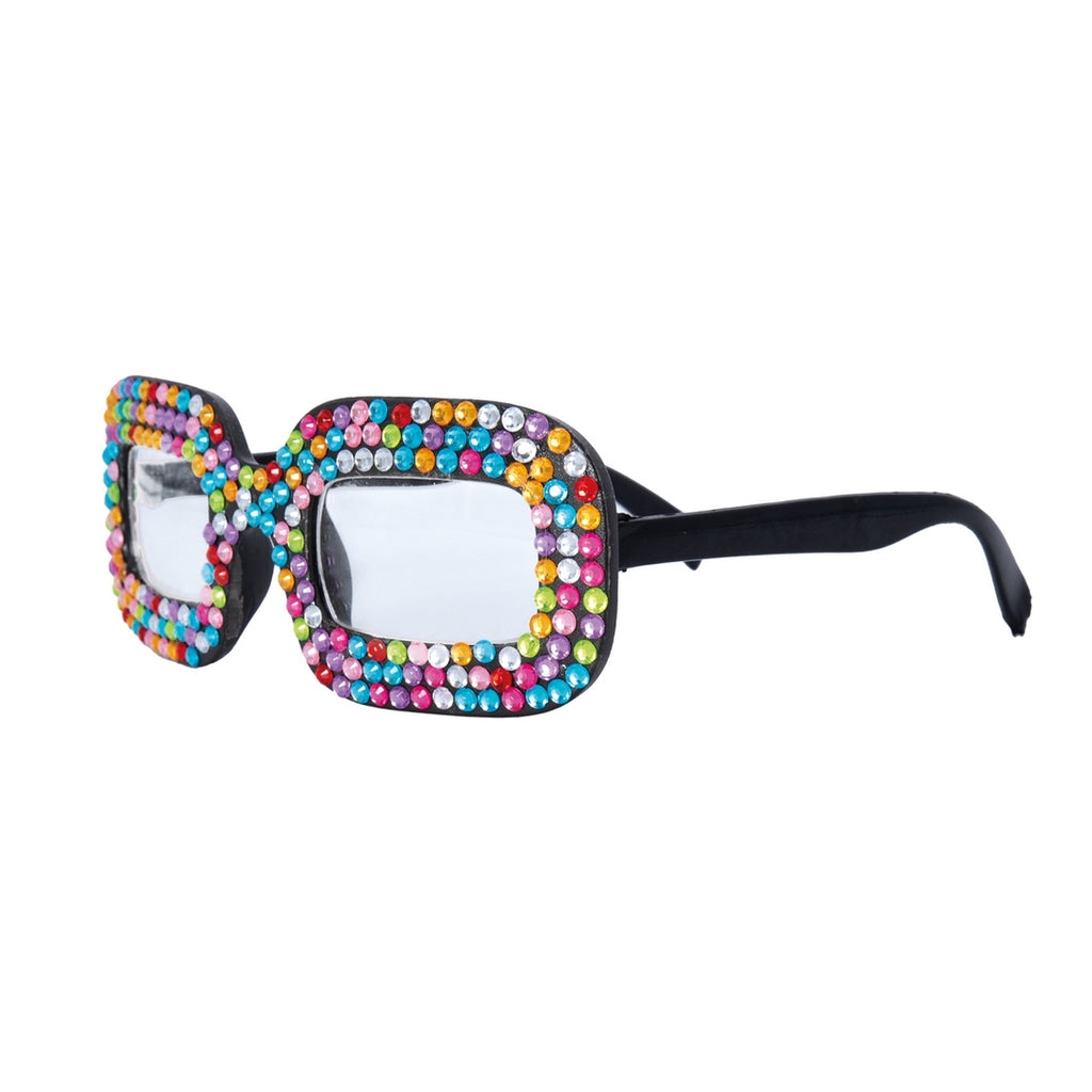 Lunettes fantaisie à strass - multicolore