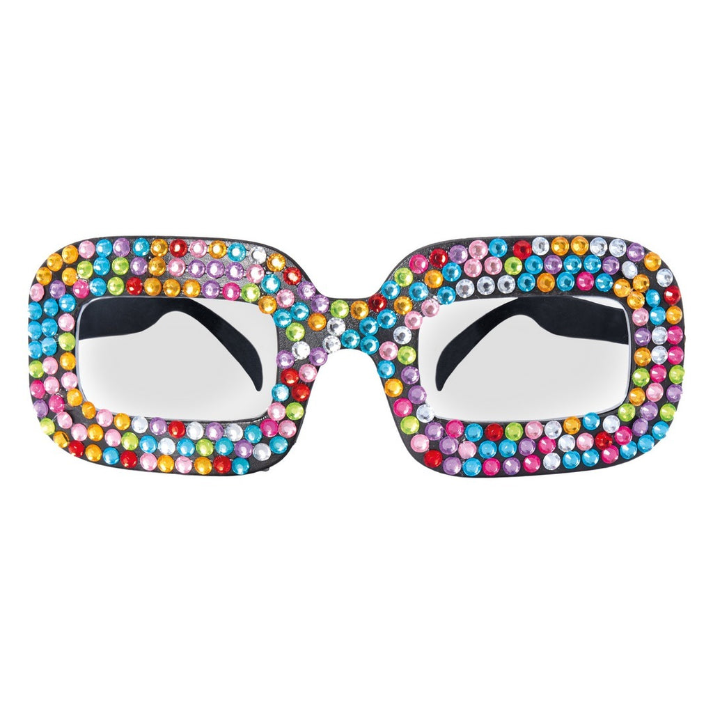 Lunettes fantaisie à strass - multicolore