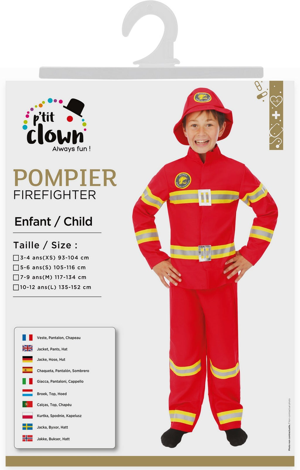 Costume pompier - enfant - rouge