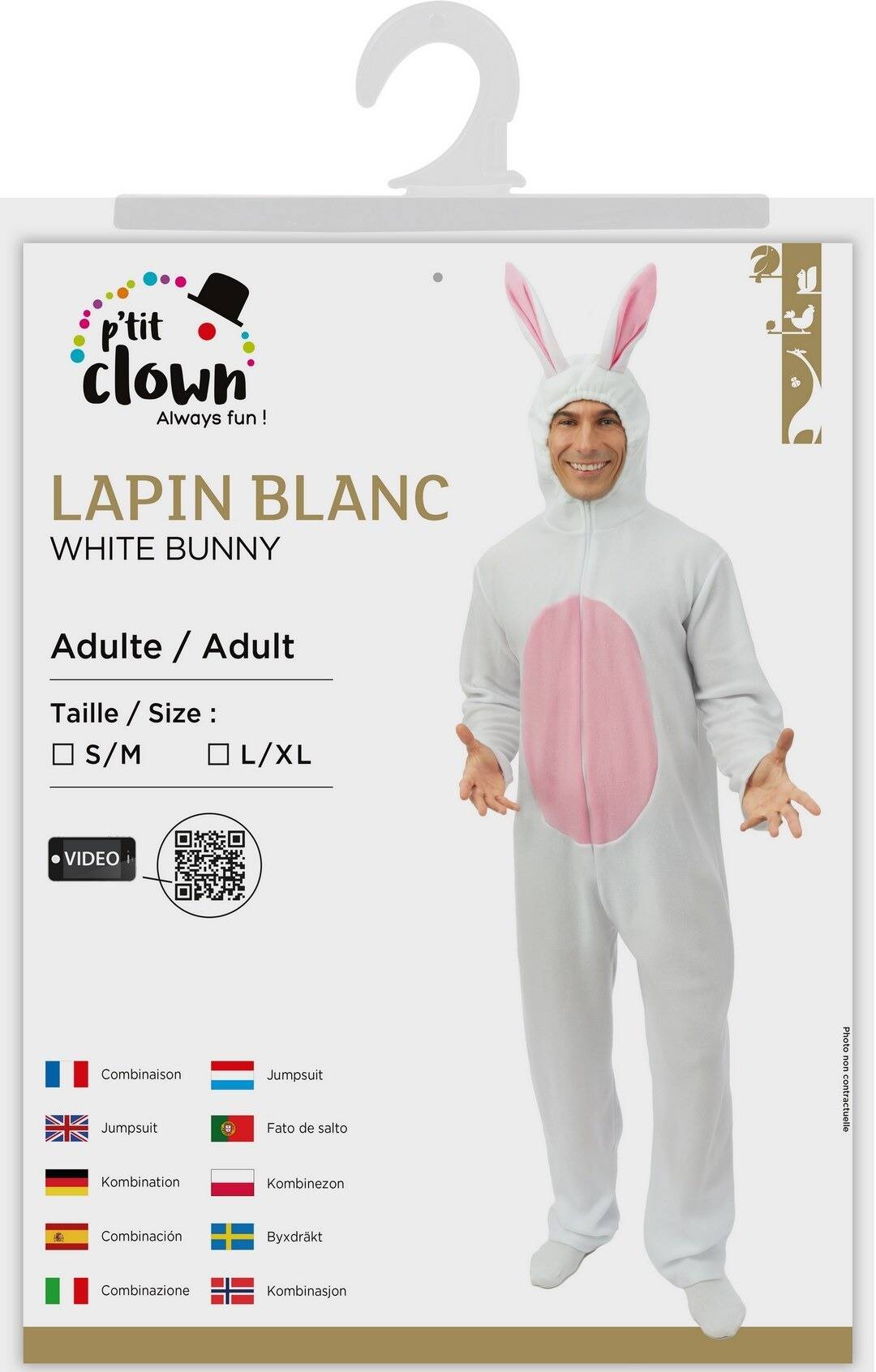 Costume lapin - blanc - adulte