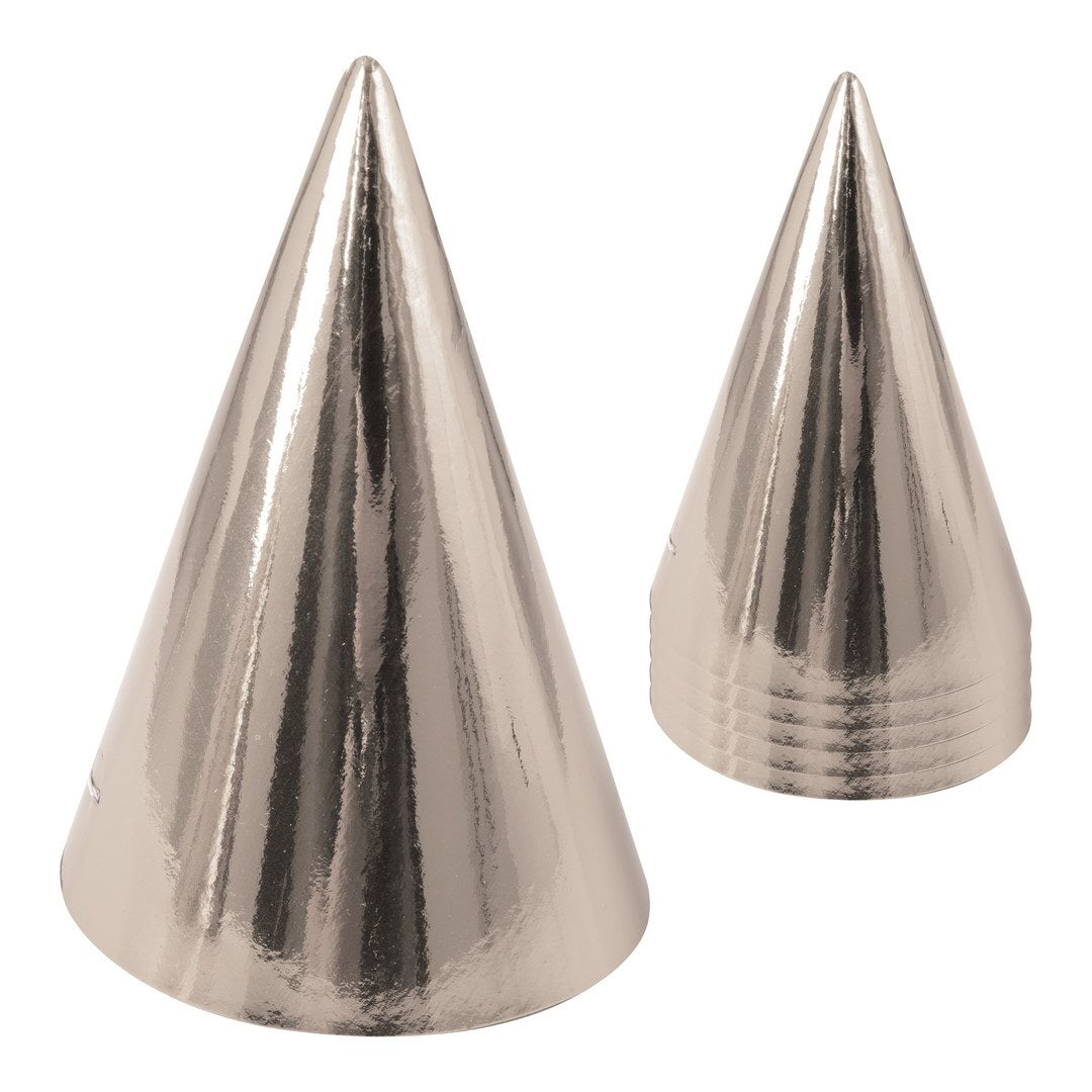 Chapeau pointu carton - lot de 6 - argent