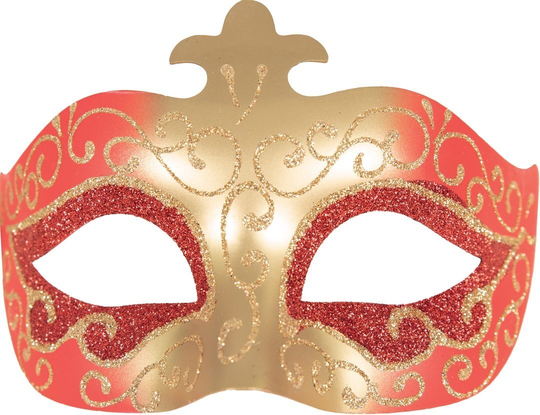 Venezianische Maske - rot, gold