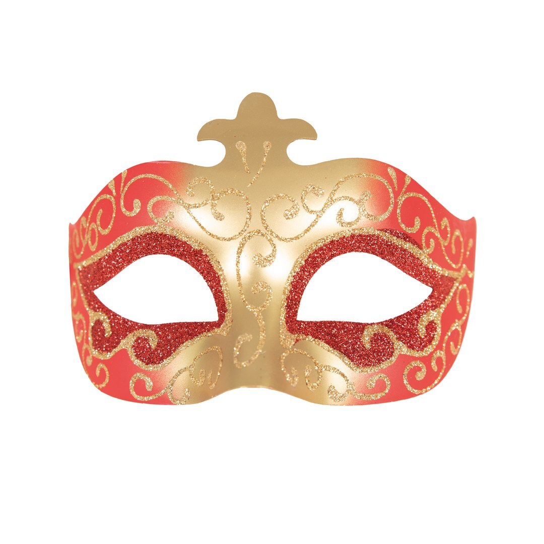 Venezianische Maske - rot, gold