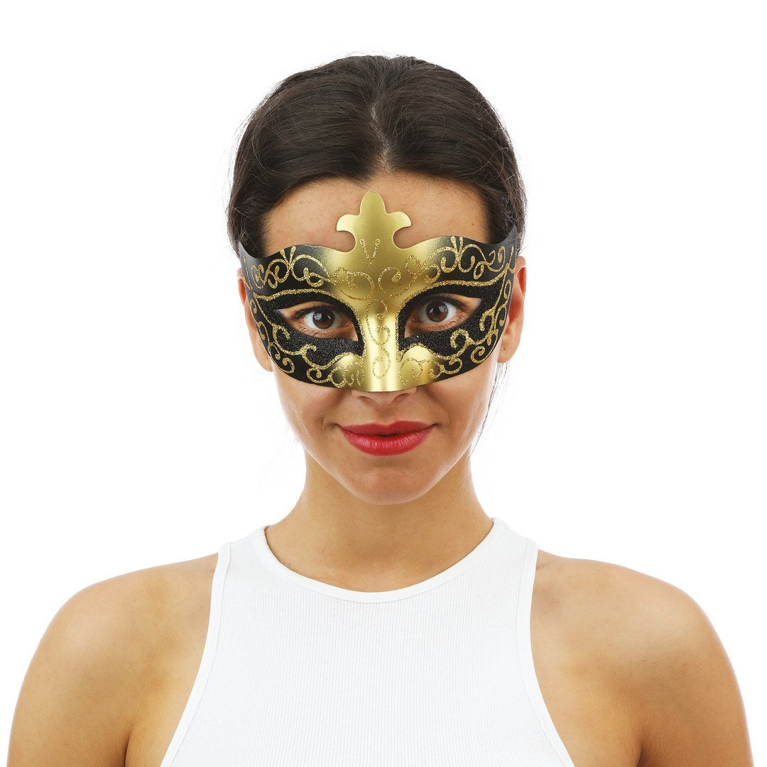 Venezianischer Wolf - schwarz, gold