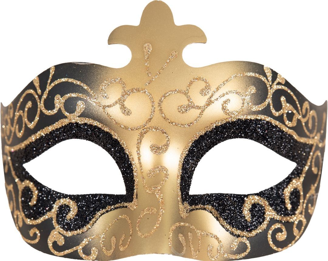 Venezianischer Wolf - schwarz, gold
