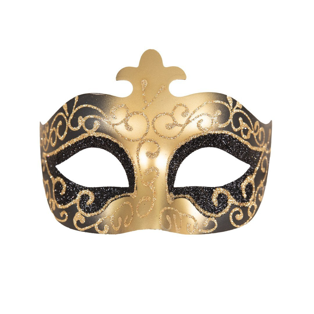 Venezianischer Wolf - schwarz, gold