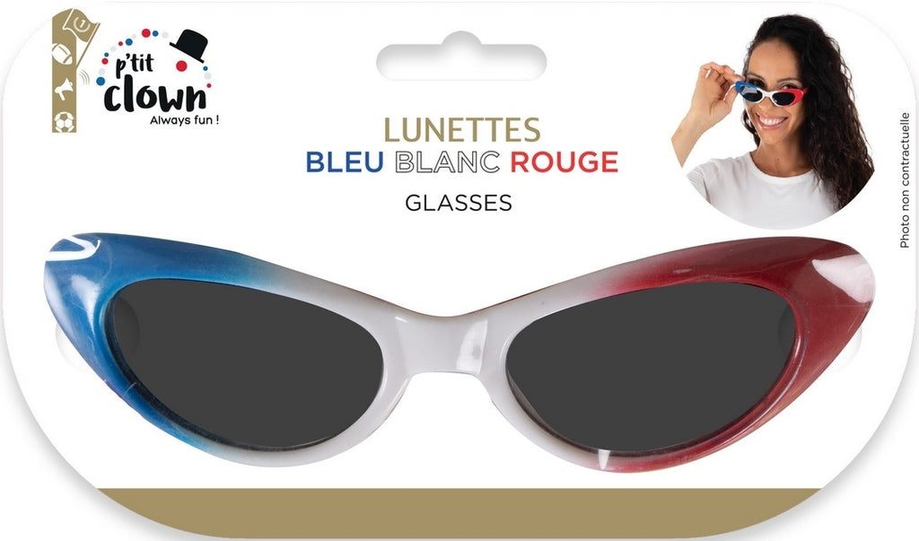 Lunettes bleu, blanc, rouge - femme