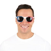 Lunettes bleu, blanc, rouge - homme