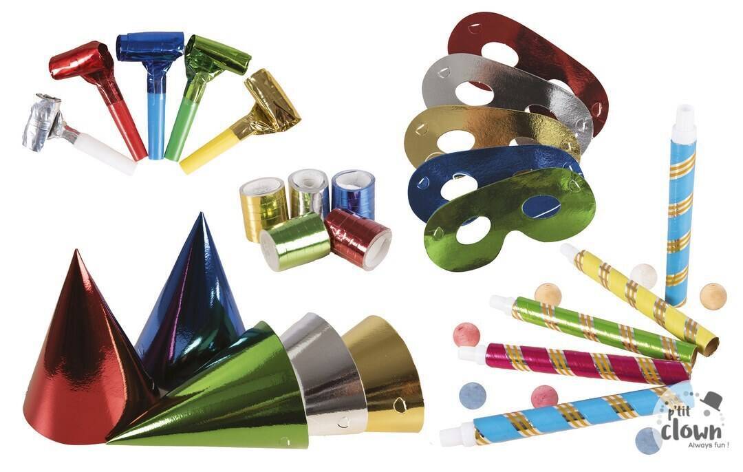 Party-Set Beutel 5 Personen - metallisch