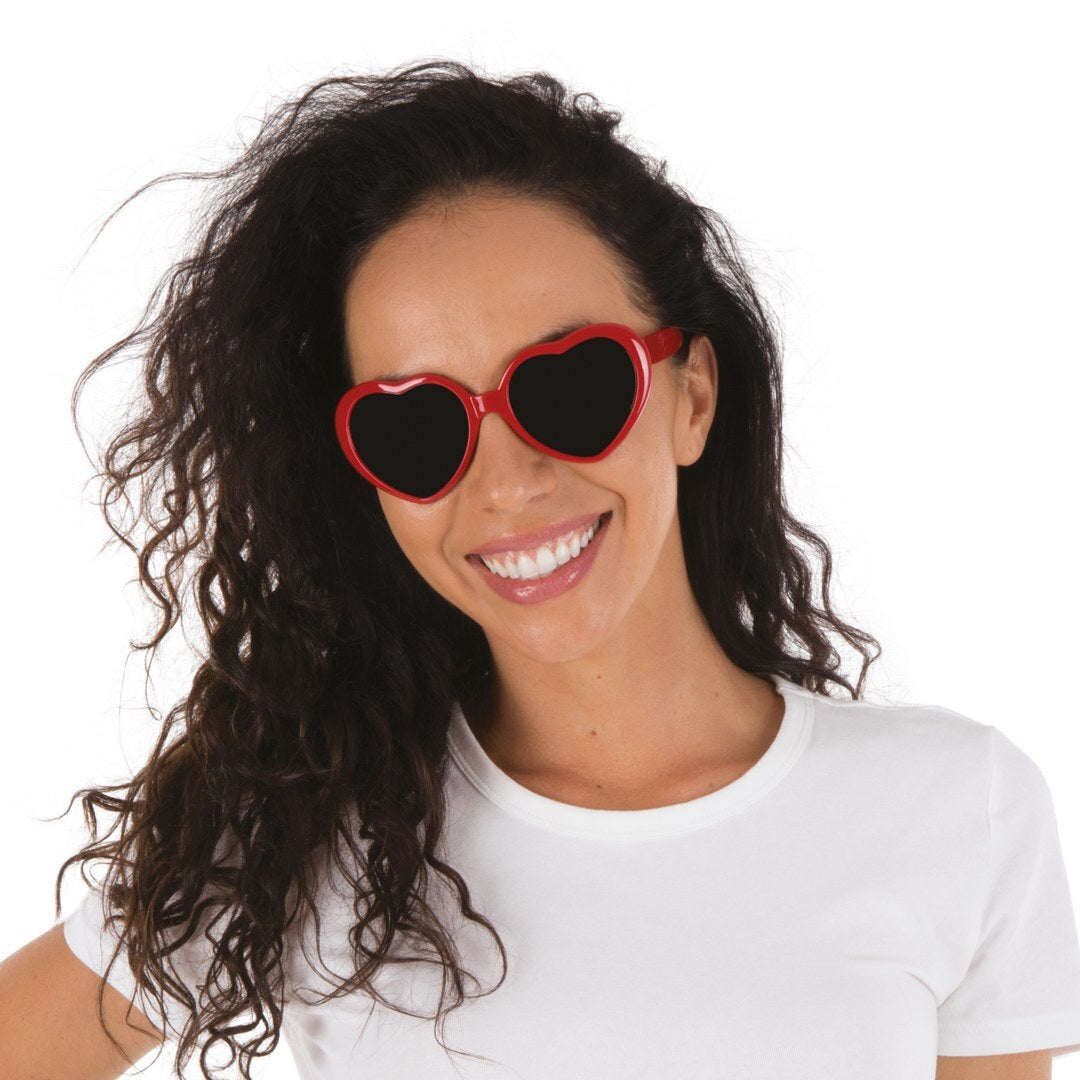 Lunettes coeur - rouge