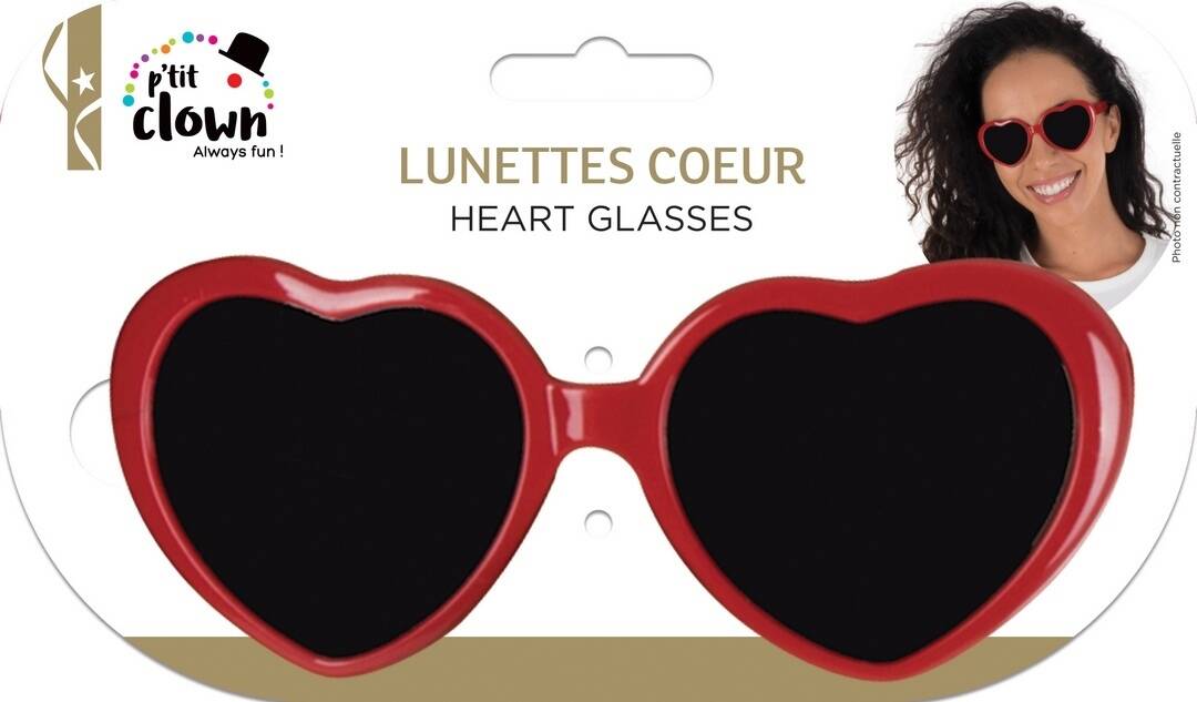 Lunettes coeur - rouge