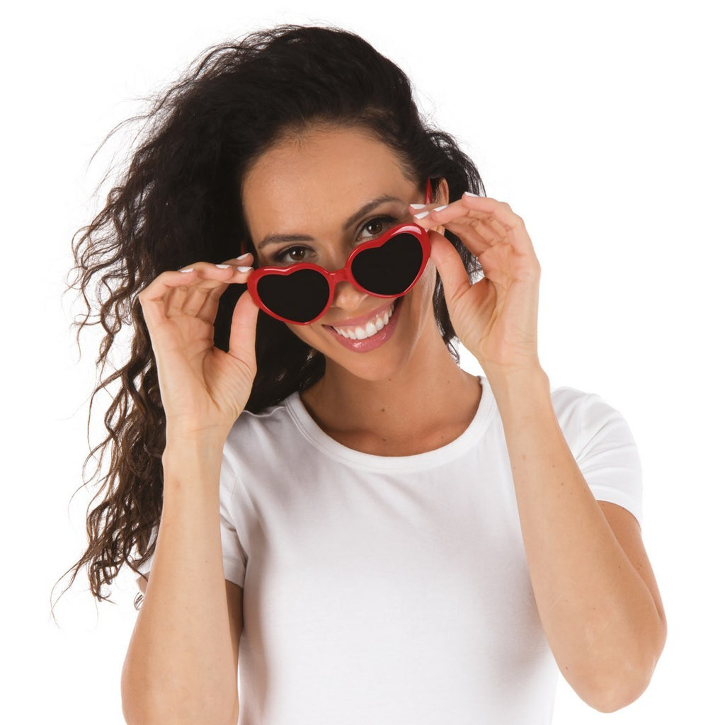Lunettes coeur - rouge