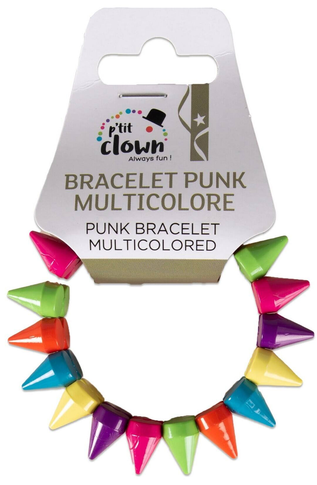 Bracelet punk - multicolore fluo
