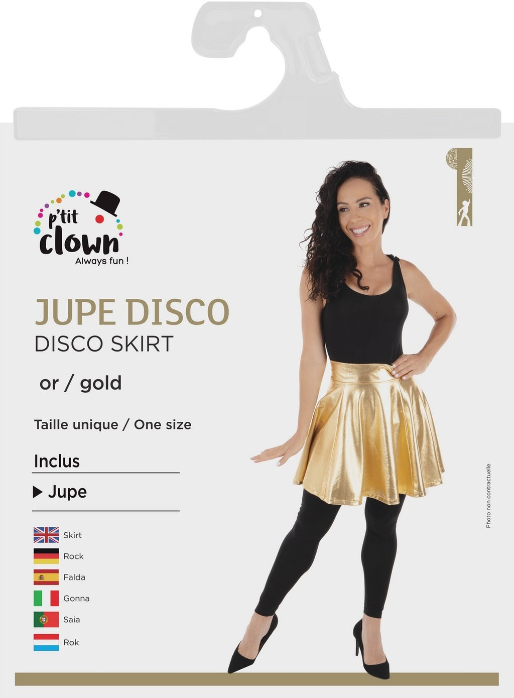 Jupe disco - adulte - taille unique - or