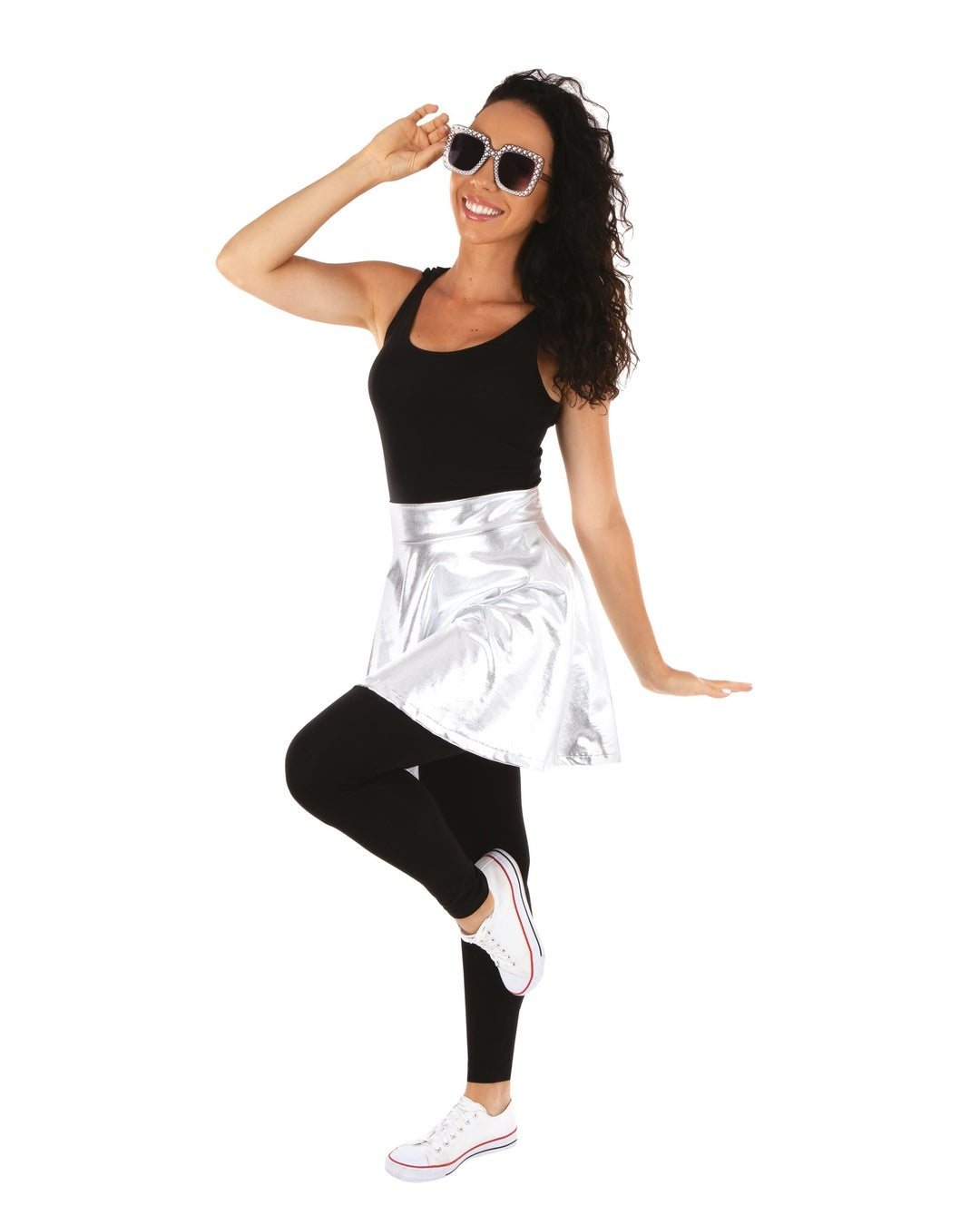 Jupe disco - adulte - taille unique - argent