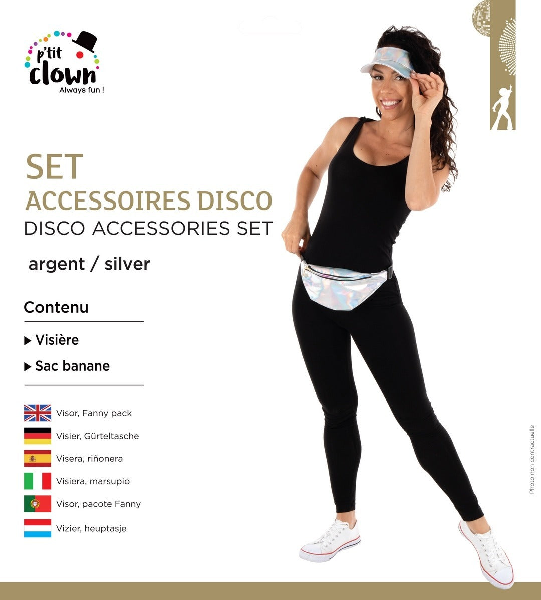Disco-Accessoire-Set – silber – Erwachsene