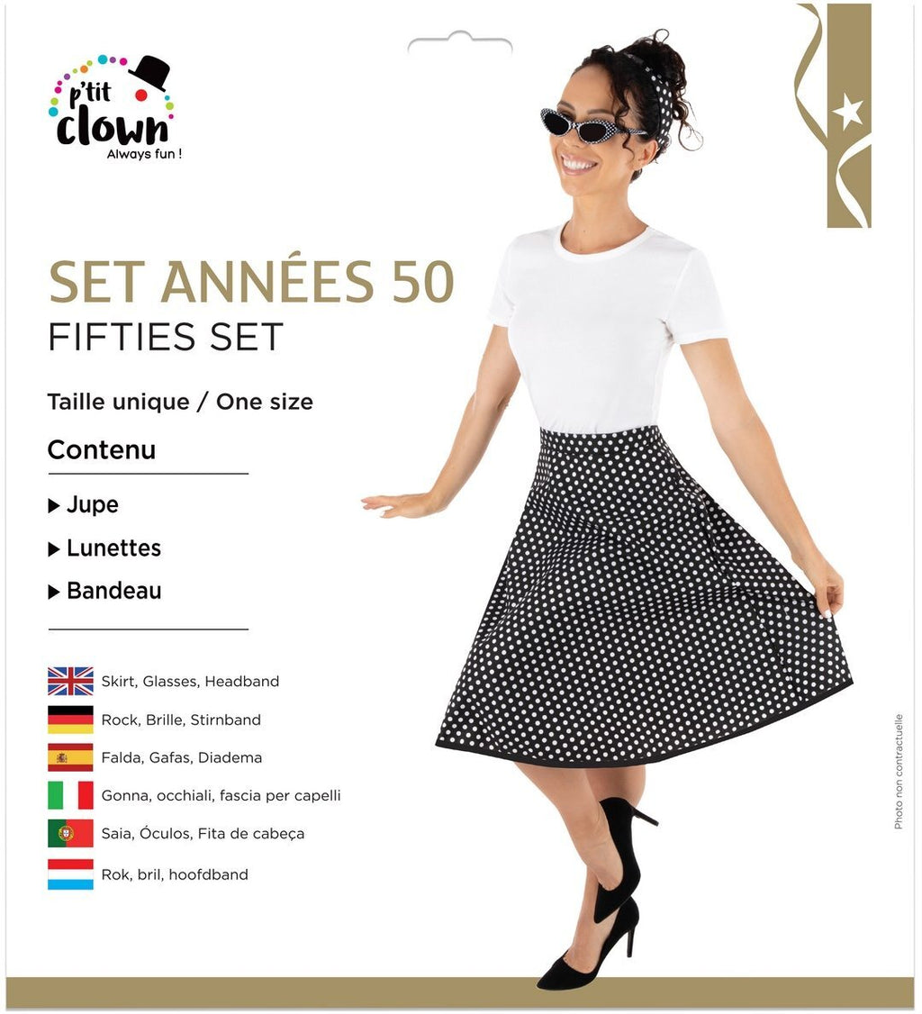1950s set - adult - one size - adult - black