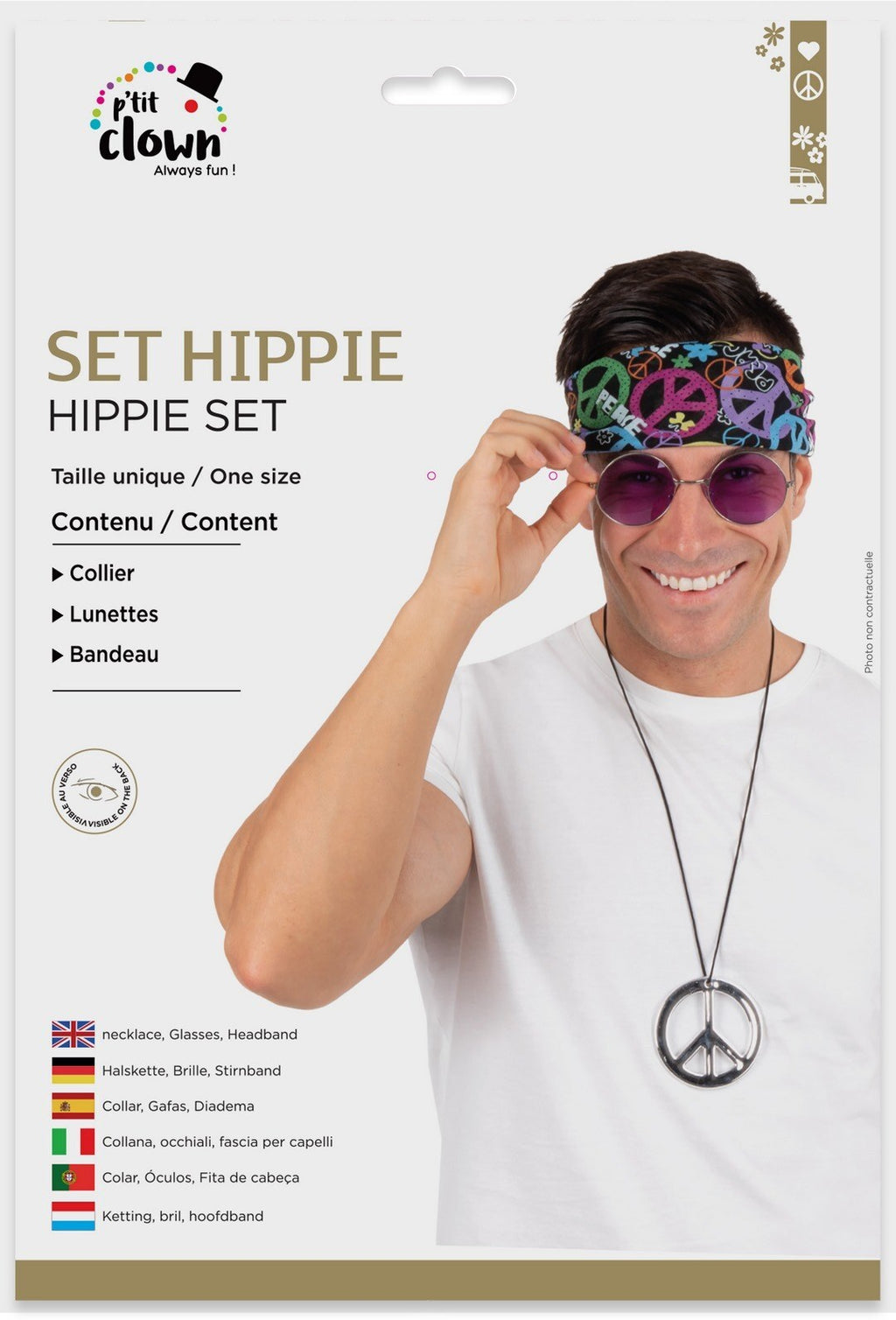 Set hippie homme - adulte - taille unique